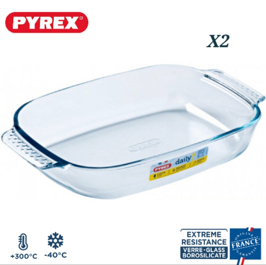 Plat en verre borosilicate PYREX